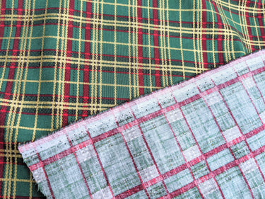 Bottle Green Christmas Tartan Cotton Fabric Christmas Fabric, Festive Fabric, Holiday Fabric